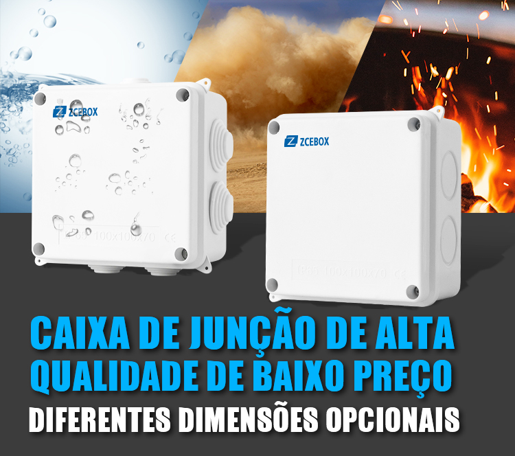 Caixa de junção à prova d'água de plástico
